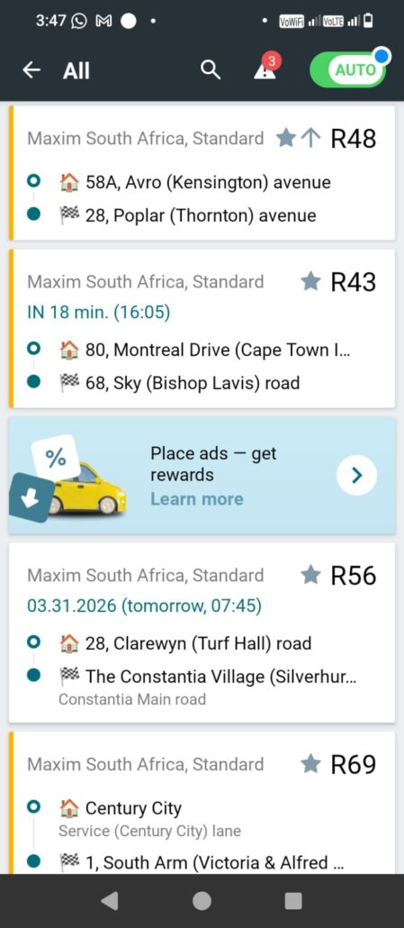 Maxim Driver Requirements in South Africa