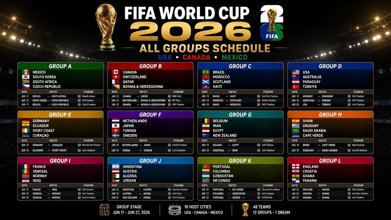 FIFA World Cup 2026 Group Stage Schedule