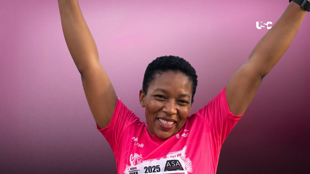 South African women stop jogging
