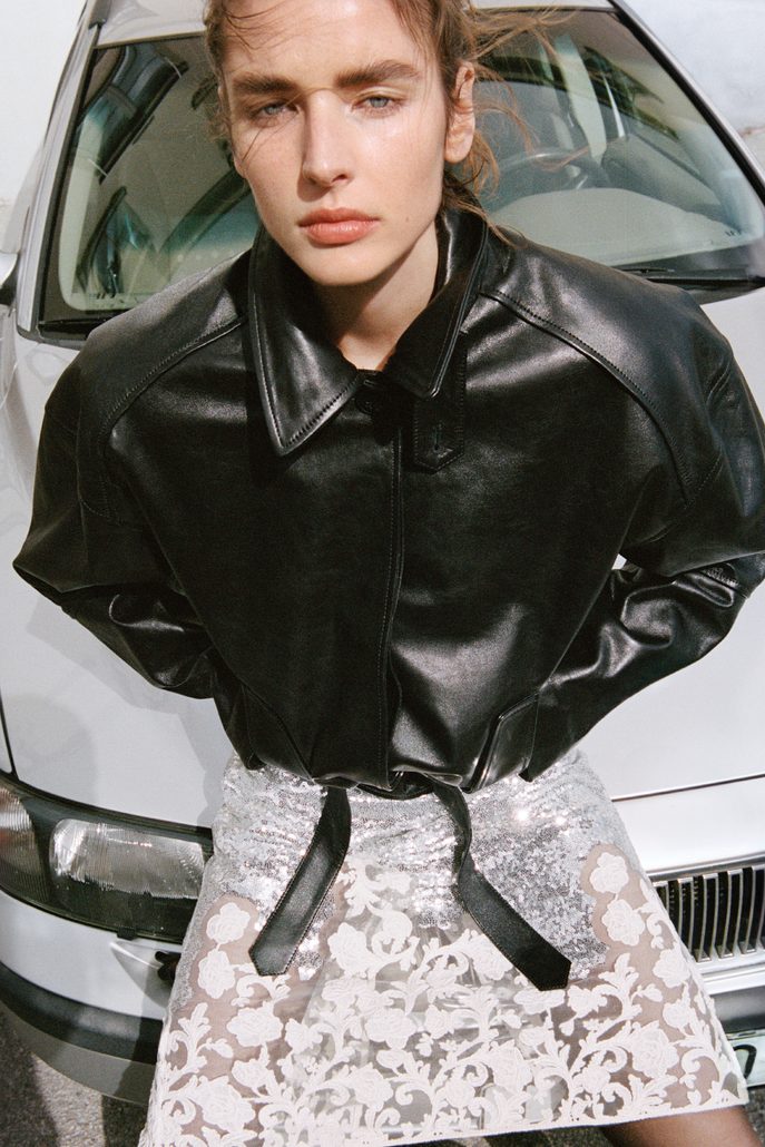 Black leather jacket