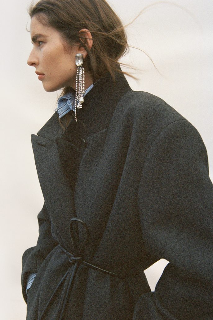 H&M Studio new collection Grey melange pinstripe wool blazer